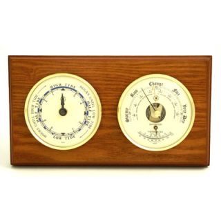 Bey Berk Tide Wall Clock with Barometer and Thermometer