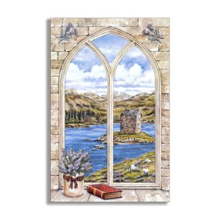 Stupell Industries Arch Window and Book Faux Window Scene