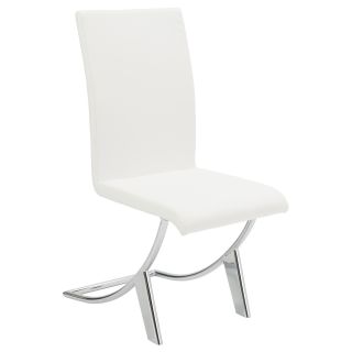 Cordelia White/ Chrome Modern Dining Chair (Set of 4)  