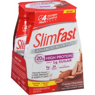 SlimFast Advanced Nutrition Creamy Chocolate Meal Replacement Shakes, 11 fl oz, 4 count