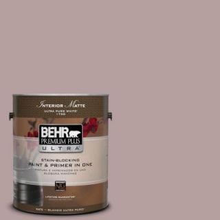 BEHR Premium Plus Ultra 1 gal. #N130 4 Plum Taupe Matte Interior Paint 175401