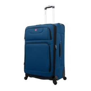 SWISSGEAR 28 in. Blue and Black Spinner Suitcase 7297013400177