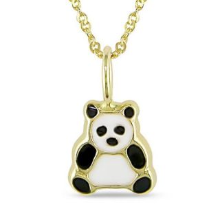 Miadora 14k Yellow Gold Panda Bear Baby Necklace   Shopping