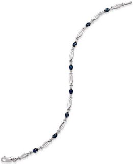 Sapphire (1 5/8 ct. t.w.) and Diamond Accent Bracelet in 14k White