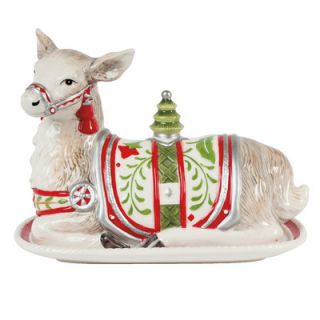 Fitz and Floyd Winter White Holiday 10.12 Covered Butter Dish