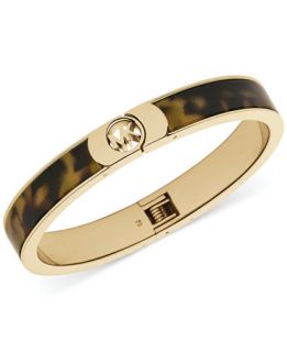 Michael Kors Gold Tone Tortoise Logo Bangle Bracelet