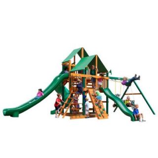 Gorilla Playsets Great Skye II with Timber Shield and Deluxe Green Vinyl Canopy Cedar Playset 01 0031 TS 1