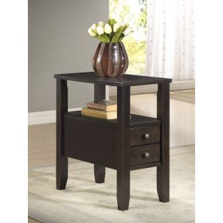 Cappuccino End Table with Two Drawers