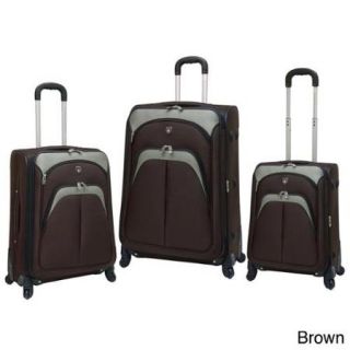 Traveler's Club Lexington Collection 3 piece Spinner Luggage Set Brown