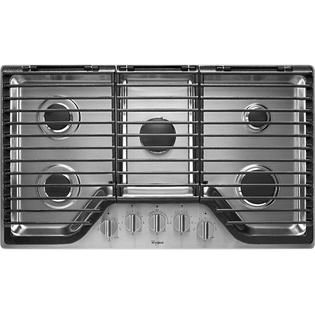 Whirlpool 36 5 Burner Gas Cooktop with EZ 2 Lift™ Hinged Cast Iron