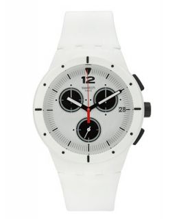 Swatch Unisex Swiss Power Tracking White Silicone Strap Watch 42mm