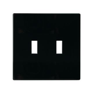 Cooper Wiring Devices 2 Gang Black Toggle Wall Plate