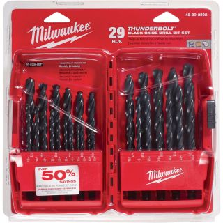 Milwaukee Thunderbolt Black Oxide Drill Bit Set — 29-Pc., Model# 48-89-2802  Steel   Black Oxide Drill Bits