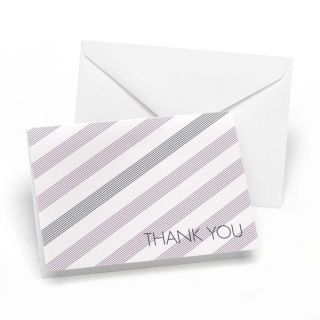 Lavender/ Slate Simple Stripe Thank You Notes   16434269  