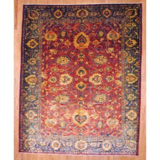 Herat Oriental Egyptian Hand knotted Oushak Red/ Green Wool Rug (1010