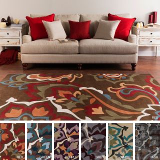 Hand tufted Floral Contemporary Area Rug (5 x 8)  