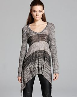 Cupio Marled Stripe Sharkbite Sweater