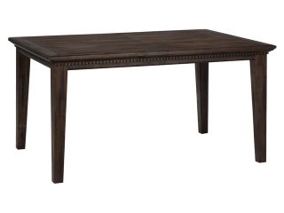 Jofran Wire Brushed Dining Table With Take Out Leaf And Dentil Moulding Along Apron