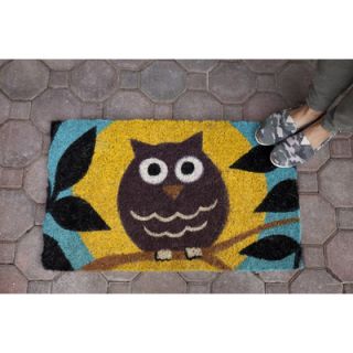 Entryways Wise Owl Hand Woven Coir Doormat