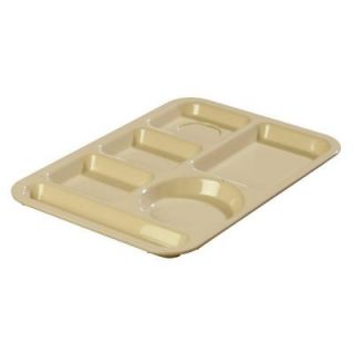 Carlisle 13.87x9.87 in. ABS Plastic Left Hand 6 Compartment Tray in Tan (Case of 24) 61425