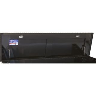 Low Profile Aluminum Crossbed Truck Box — 60in. x 69in. x 11 3/4in. 13in. x 20in., Gloss Black  Crossbed Boxes