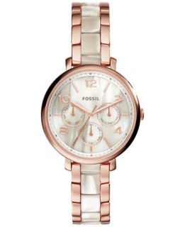 Fossil Womens Jacqueline Rose Gold Tone Stainless Steel & Shimmer