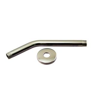 Westbrass 1/2 in. IPS x 10 in. Shower Arm with Flange, Polished Nickel D302 1 05