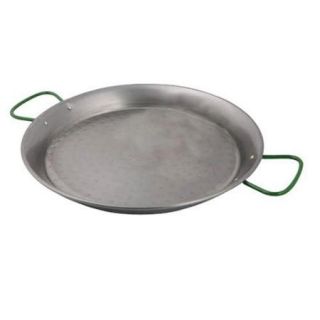 World Cuisine A4172490 Polished Carbon Steel 35. 5 Inch Paella Pan with Four Handles
