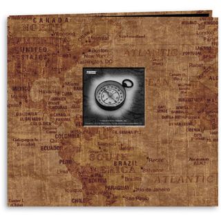 Pioneer Travel Postbound Album with Photo Window 12''X12'', World Map