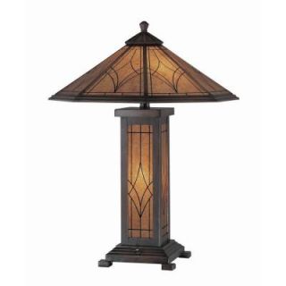 Illumine Designer Collection 25 in. Bronze Table Lamp with Amber Glass Shade CLI C41014