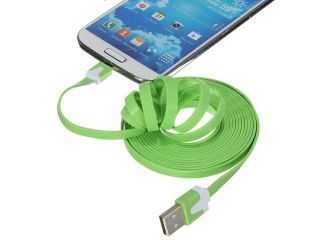 3M/10ft Flat Micro USB Data Sync Cable Charger For Galaxy S4 i9500 S3 S2Samsung Use With PC or Laptop