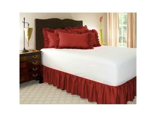 600 Thread Count 100% Egyptian Cotton Solid Burgundy Twin XXL Ruffle Bed Skirt with 23" Drop Length