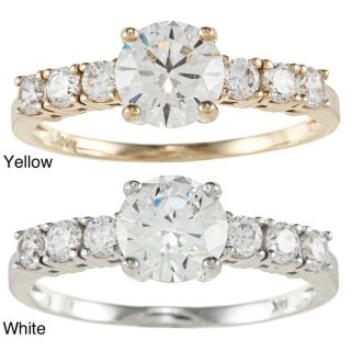14k Yellow or White Solid Gold 1 1/4ct TGW Round Cubic Zirconia 7