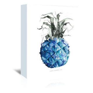 Americanflat Pineapple Blue Painting Print on Wrapped Canvas