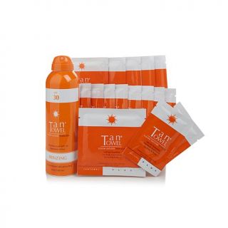 TanTowel® 17 piece Sunless Tanning Kit with SPF 30 Bronzing Mist   8069538