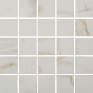 Florida Tile Home Collection Michelangelo White 12 in. x 12 in. x 8 mm Porcelain Mesh Mounted Mosaic Tile HDE96401M12