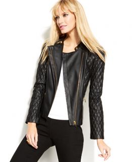INC International Concepts Quilted Faux Leather Motorcycle Jacket