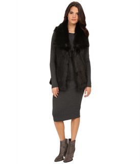 Via Spiga Faux Fur Vest w/ Lapel Black