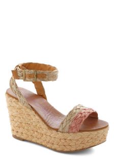 Woven Wonders of the World Wedge  Mod Retro Vintage Sandals