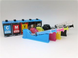 DIY Ink Refill System   HP 564/564XL Cartridges for HP PhotoSmart C510 C6340 C6350 C6380 B8550 B8558 B8553 D5460 D7560 6510 Cartridge Refill Kit