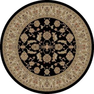 Concord Global Trading Jewel Antep Black 5 ft. 3 in. Round Area Rug 44430