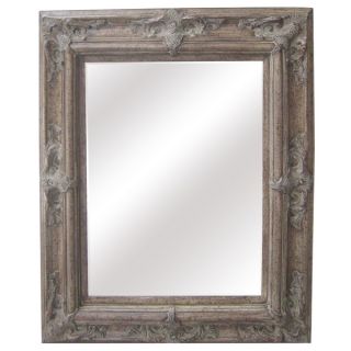 Antique Wood Traditional Rectangular 30 inch Wall Mirror