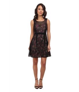 Jessica Simpson Checkered Overlay Dress Black/Floral