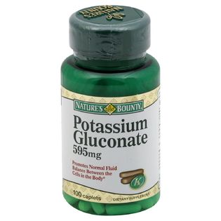 Natures Bounty Potassium Gluconate, 595 mg, Caplets, 100 caplets