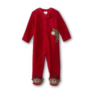 Little Wonders Newborn Boys Christmas Fleece Sleeper Pajamas