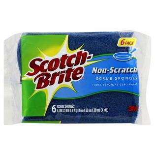 Scotch Brite Scrub Sponges, Non Scratch, 6 sponges   Food & Grocery