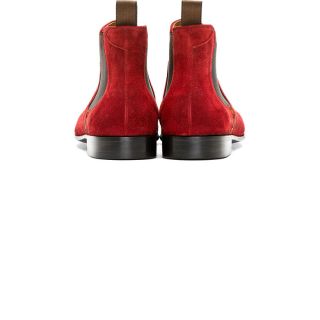 PS by Paul Smith Burgundy Suede Faconer Boots