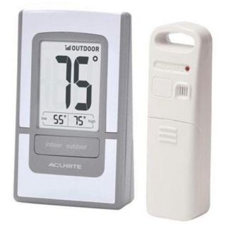 Acurite Digital Indoor / Outdoor Thermometer 00425   Celsius, Fahrenheit Reading   Wall Mountable, Weather Resistant, Hanging Hole, Durable   For Indoor, Outdoor (00425_2)