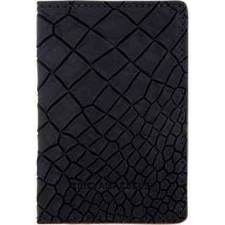 Krisvanassche Black Croc Etched Leather Bifold Card Holder