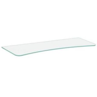 Dolle 32 in. x 10 in. x 5/16 in. x 7 in. Concave Line Shelf in Clear Glass 30265